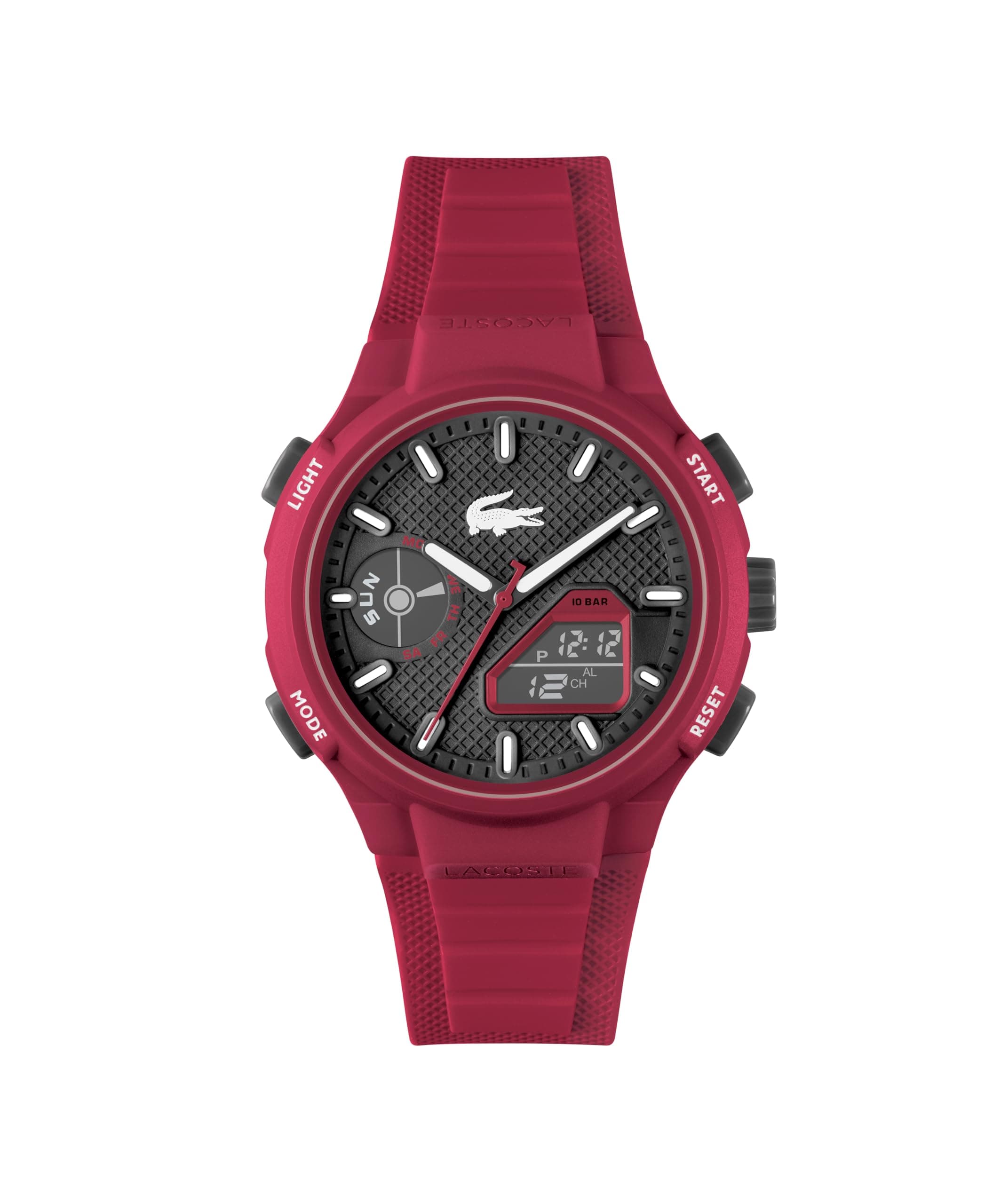 Lacoste Reloj cronógrafo analógico y Digital para Hombre LC33 Collection con Correa de Silicona