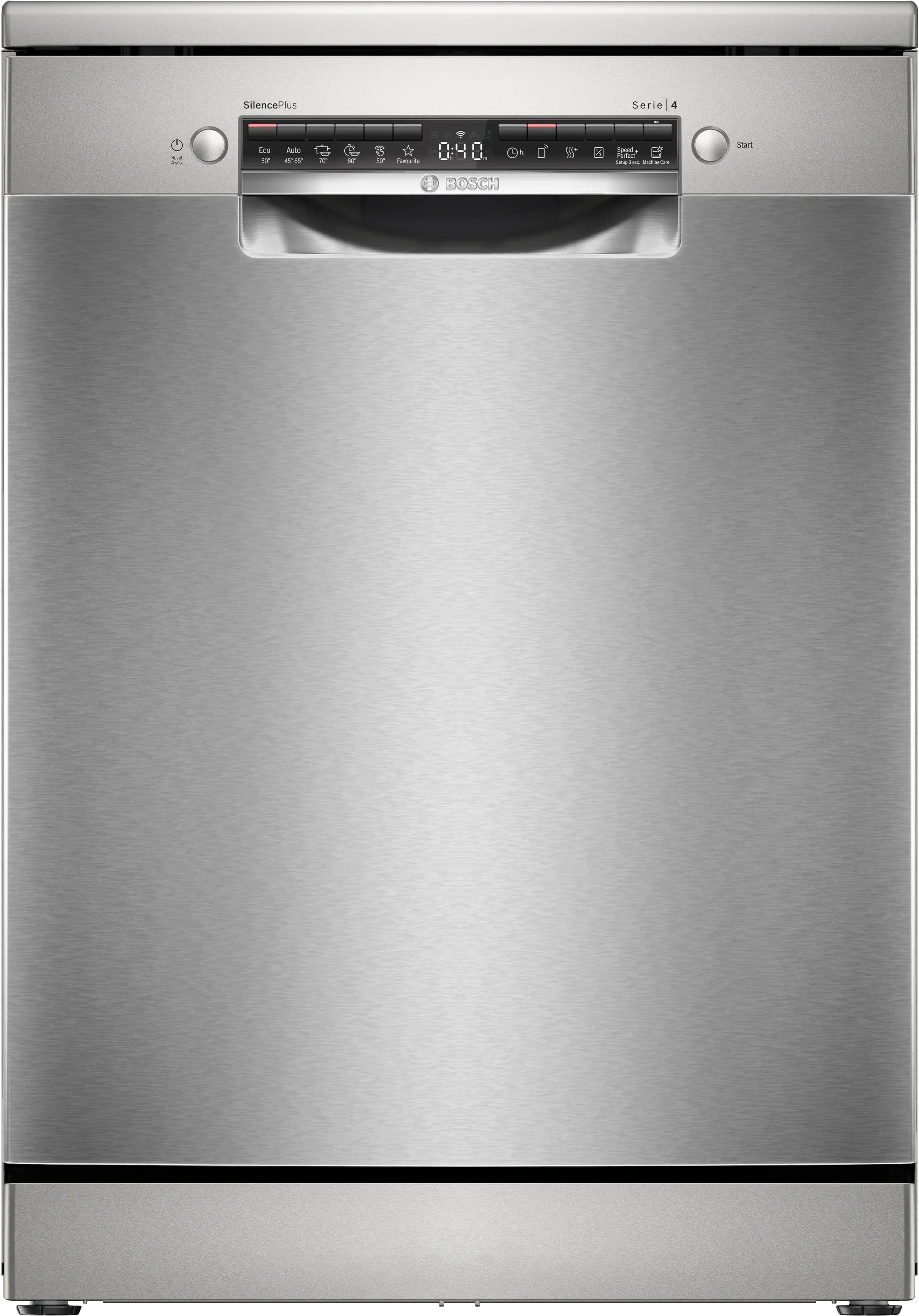 Lavavajillas - Bosch SMS4ECI28E, Serie 4, 14 servicios, 6 programas, 60 cm, App Home Connect, Extra Secado, Acero antihuellas