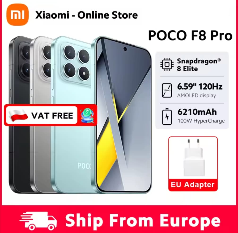 Poco F8 Pro Versión Global, Teléfono Móvil Snapdragon 8 Elite, Pantalla AMOLED 6,59" y 120Hz, Batería 6210 mAh, Cámara de 50MP