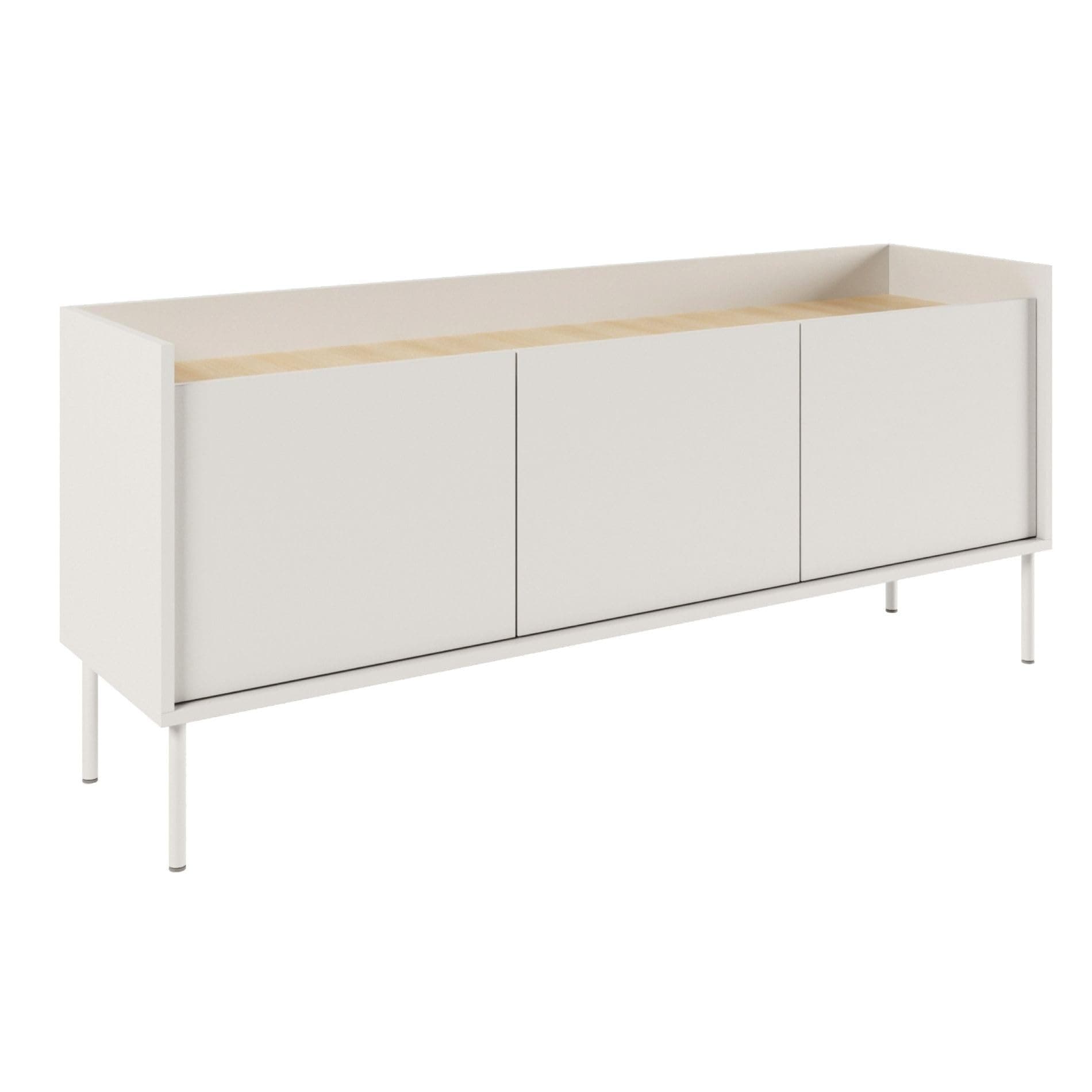 Mueble TV de Tres Puertas 140 cm Blanco/Roble Lindberg