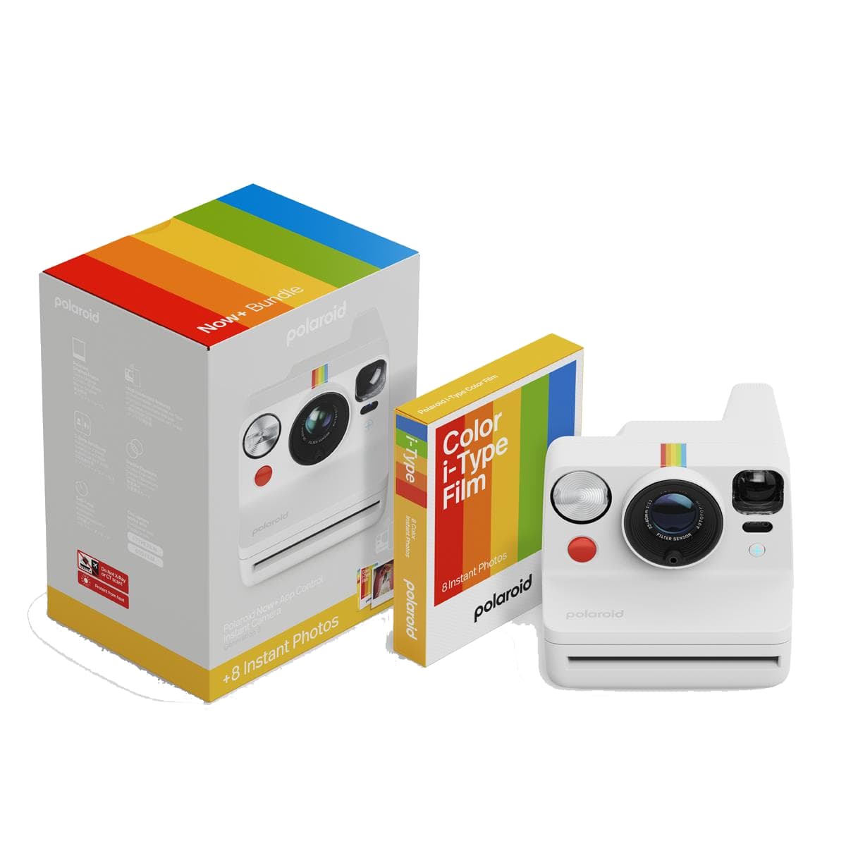 Cámara instantánea Polaroid Now+ Gen 3 + Film i-Type, Bluetooth, Batería recargable, Flash, Blanco