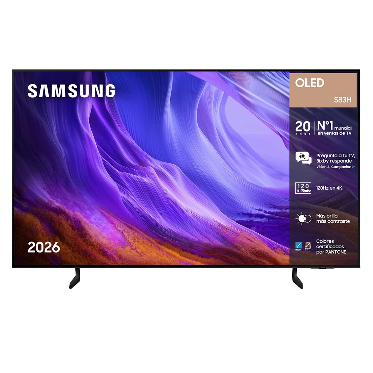 TV OLED 195cm (77") Samsung TQ77S83HAEXXCC 4K Smart TV con Vision AI. 120Hz Ultimate Gaming Pack Negro