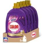 Paquete de 5, 155 Dosis Colon Vanish Advanced - Detergente para lavadora con quitamanchas, adecuado para Ropa Blanca y de Color, Formato Gel