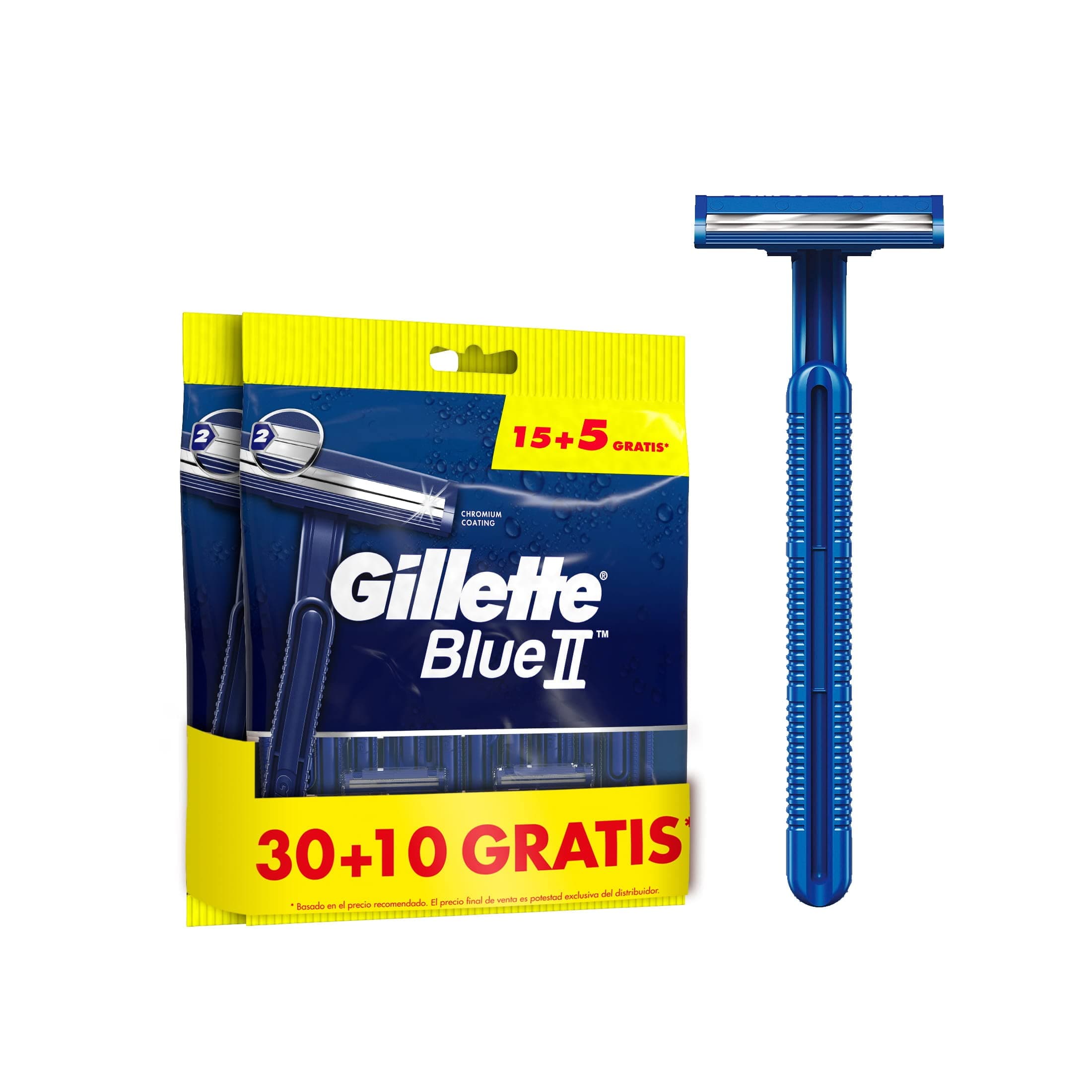 40 x Gillette Blue II Máquinilla de Afeitar Desechable