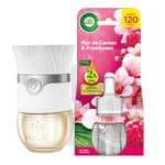 Air Wick - Ambientador Eléctrico - Aparato difusor Inteligente con tecnología Anti-Fading y Recambio con Aroma a Flor de Cerezo y Frambuesa