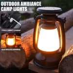 Lámpara de Mesa Retro LED | Linterna Recargable Portátil para Exterior y Camping | Diseño Vintage con Carga USB