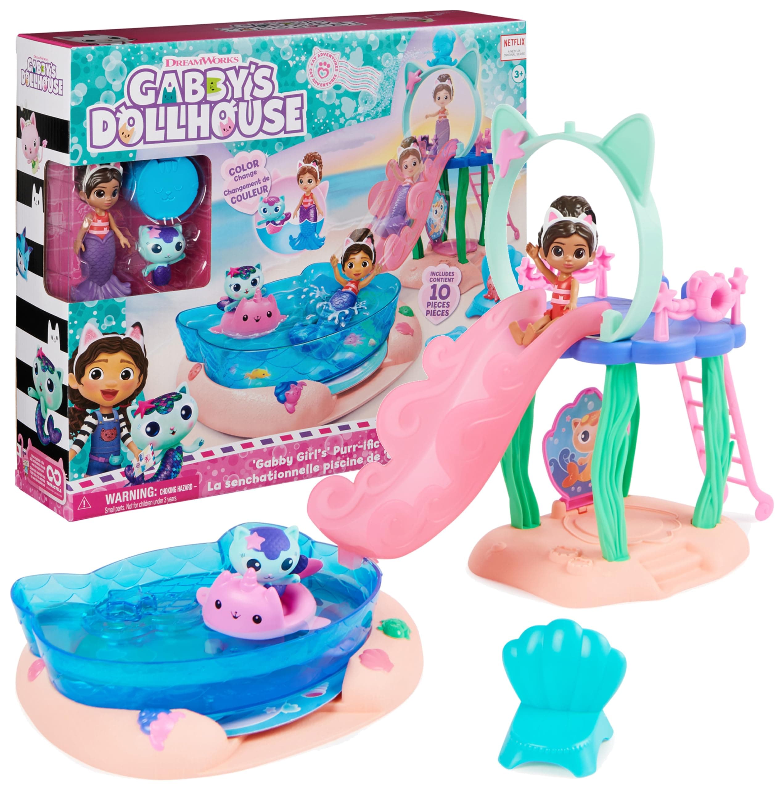 La Casa de Muñecas de Gabby Set de Juegos Piscina