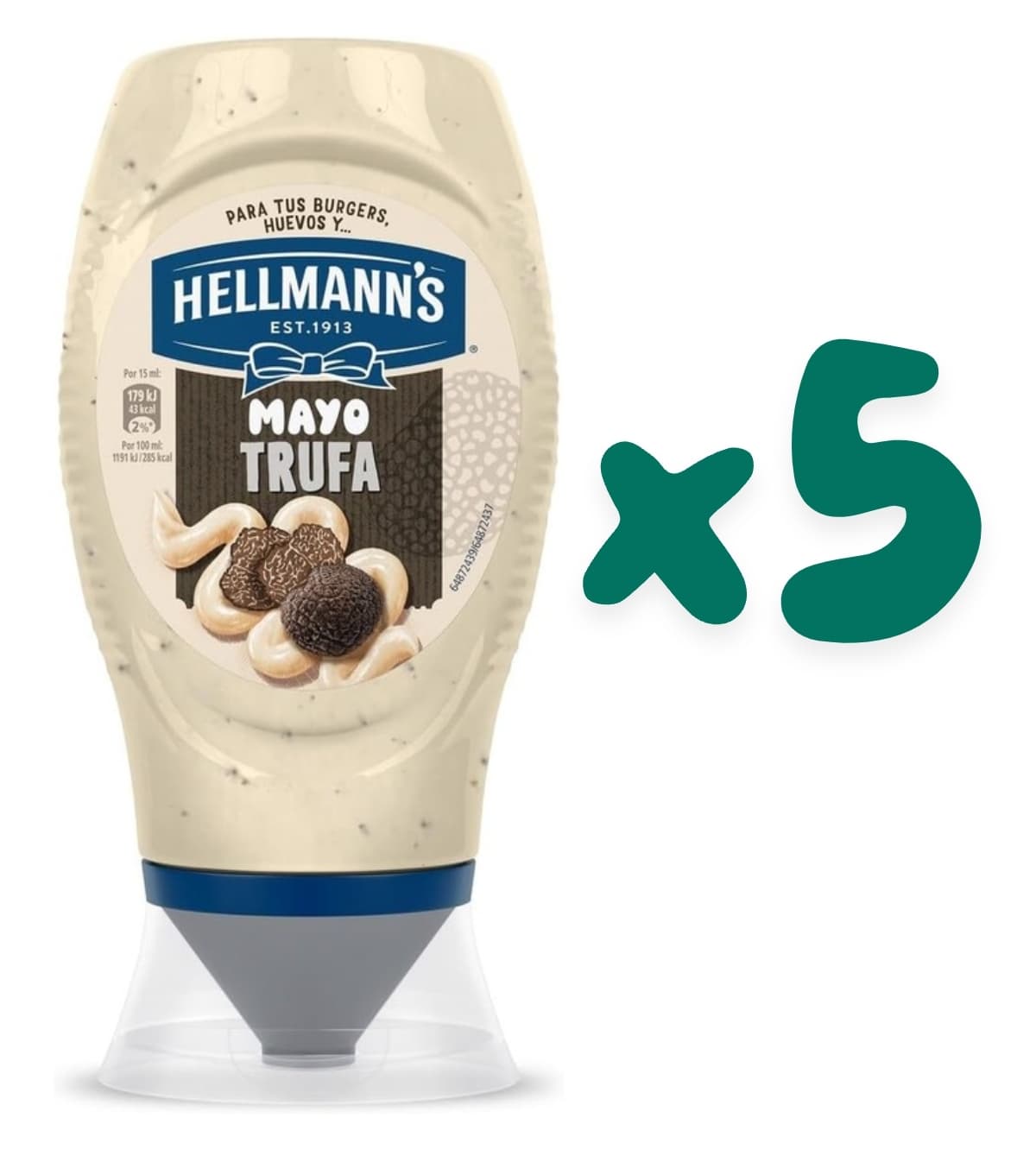 5 x Hellman's Mayo Trufa, 250 ml (4'15€ con suscripciones activas)