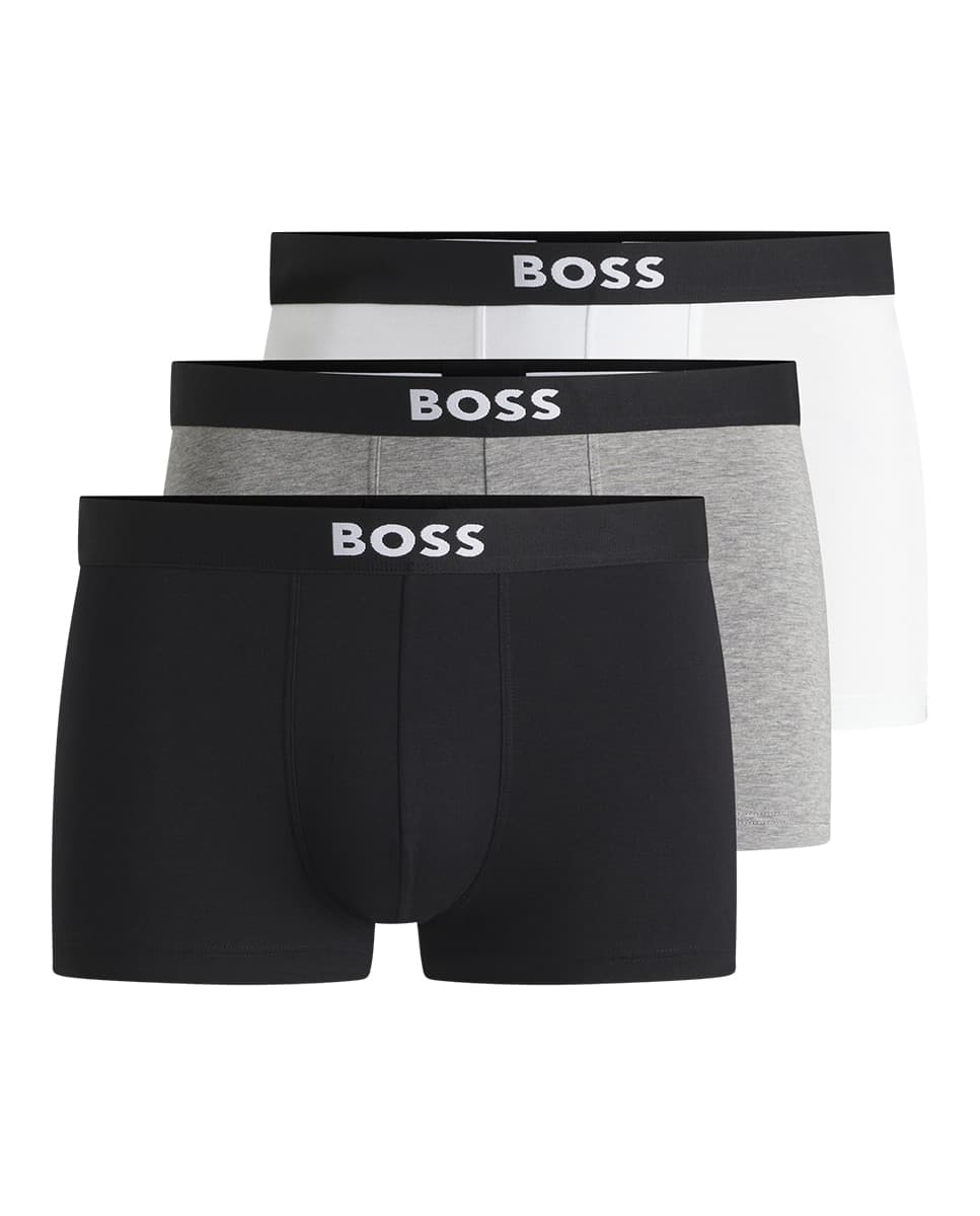 Pack de tres boxers largos de hombre en algodón Multicolor Boss
