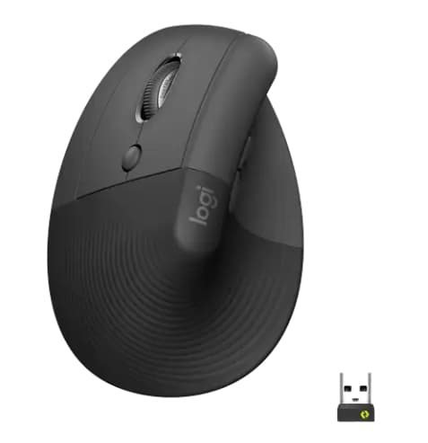 Ratón inalámbrico - Logitech Lift Vertical, Ergonómico, Mano izquierda, 4000 ppp, Botones personalizables,Windows-Mac, USB varios colores