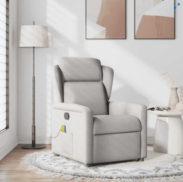 Sillón De Salón | Silla | Sillón De Masaje Reclinable De Tela Gris Nube