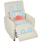 Sillón Relax Reclinable Eléctrico con Calor Lumbar, Masaje, Vibración, Motor Silencioso, Función de Memoria HOMCOM x 162,76€