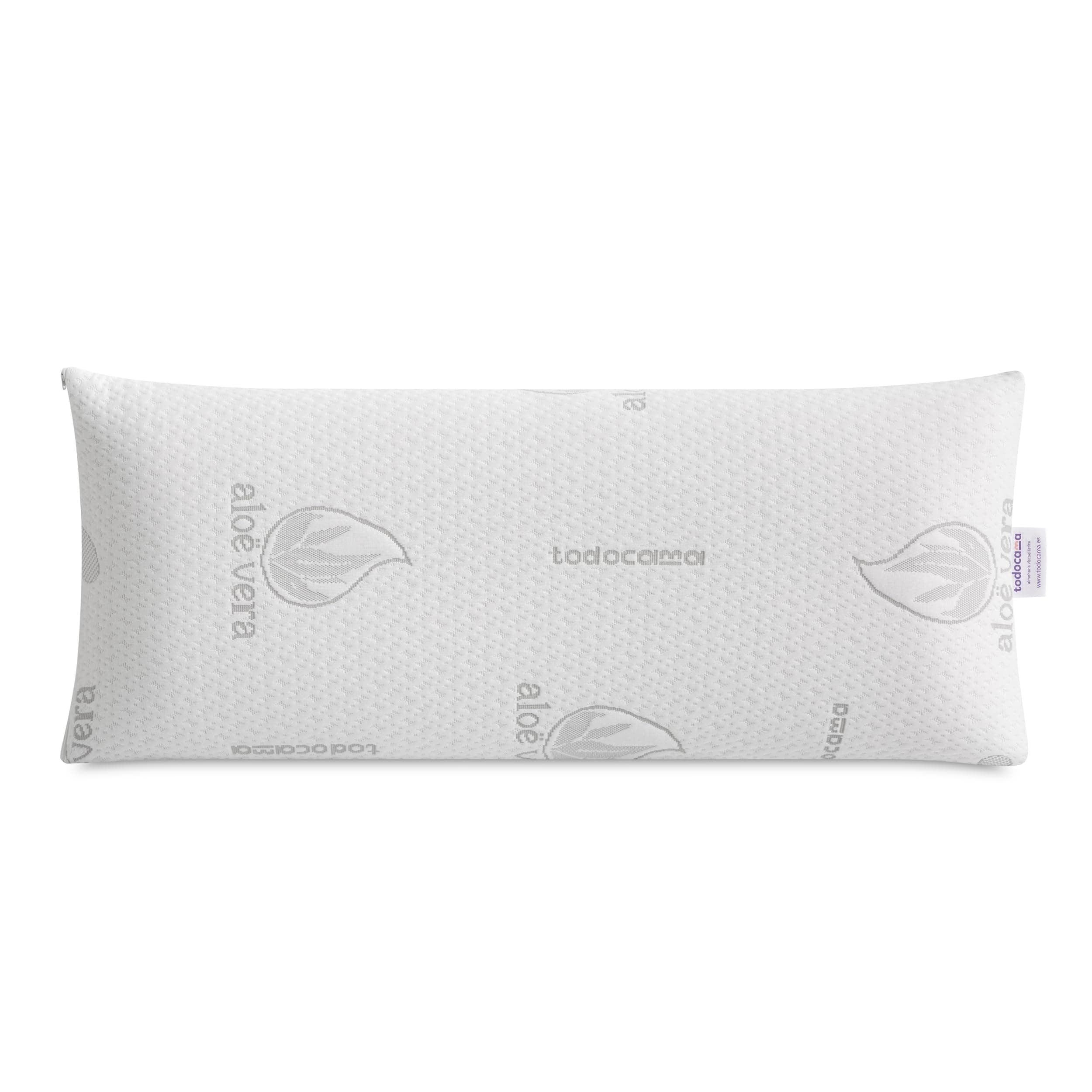 Almohada Viscoelástica Aloe Vera, Núcleo Compacto 100% viscolástico, firmeza media-alta 90cm (más medidas en descripción)