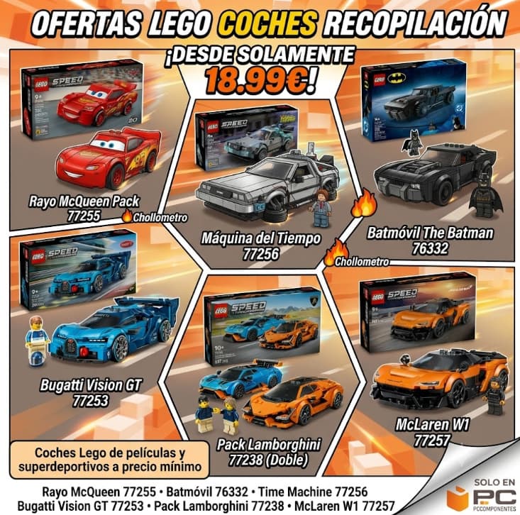 Recopilación de coches LEGO – Speed Champions y DC Batman desde solo 18,99€