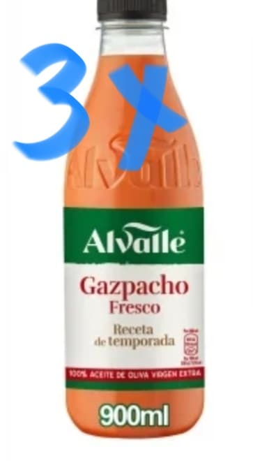 3 X Gazpacho fresco selección de temporada Alvalle 900 ml