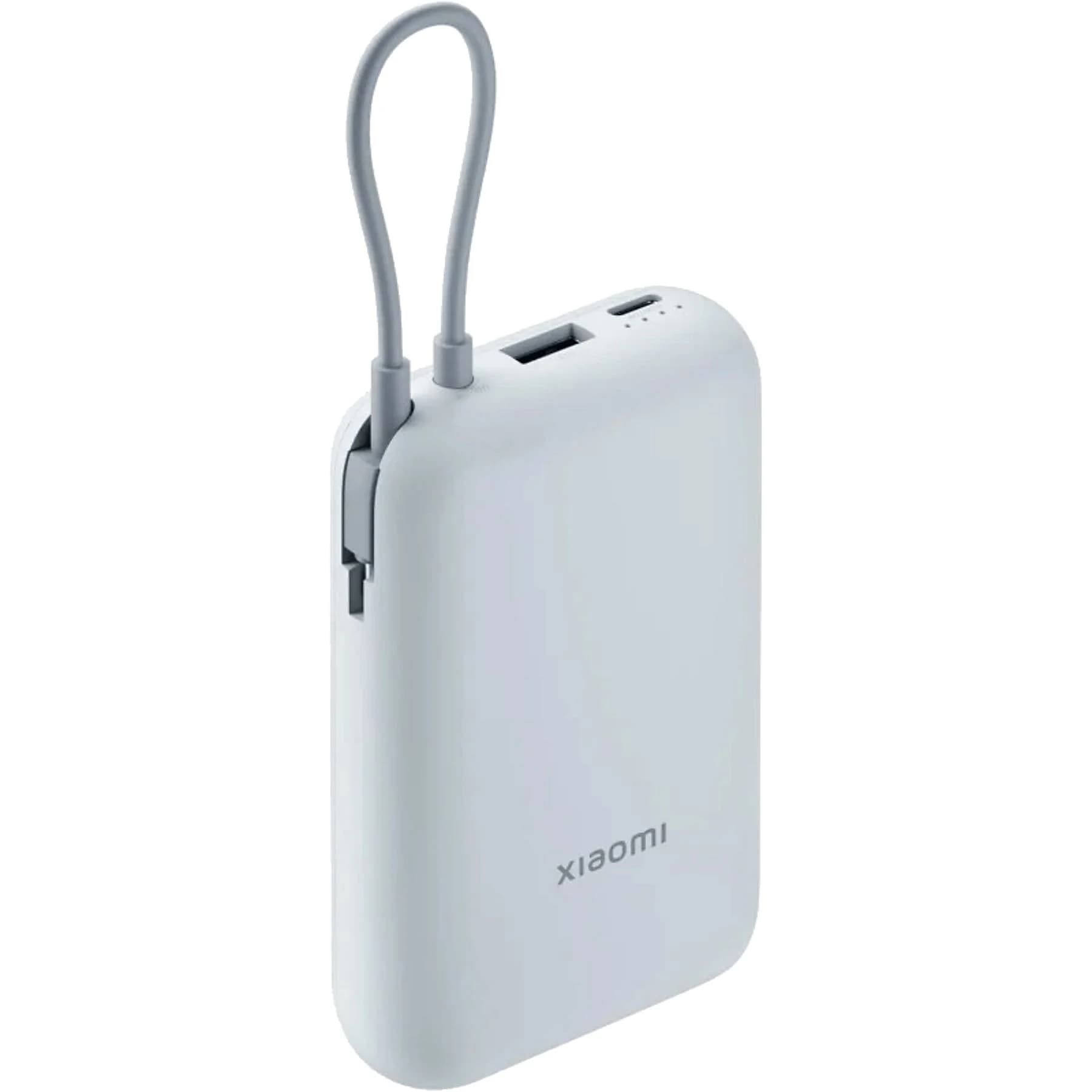 Powerbank - Xiaomi P15ZM, 10000 mAh, 1x USB-C, 1x USB-A, 22.5W, Cable Integrado, Azul Hielo