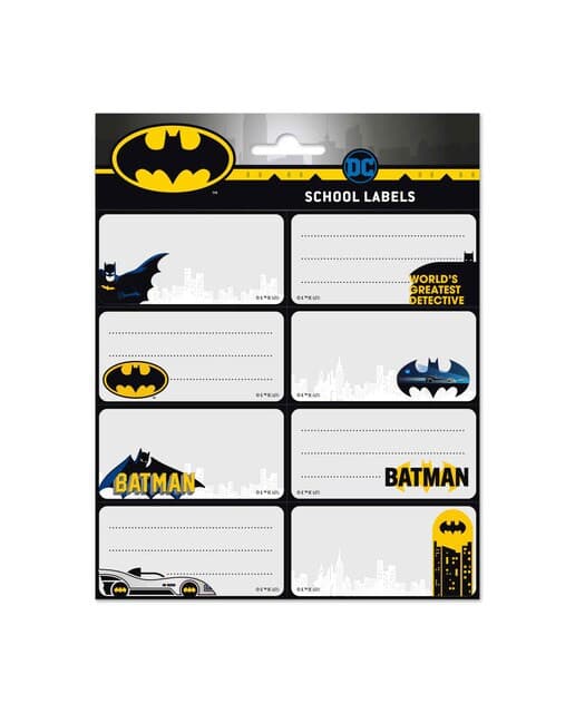Pack 16 Etiquetas Adhesivas 8x4 Batman Grupo Erik Editores- distintos modelosl