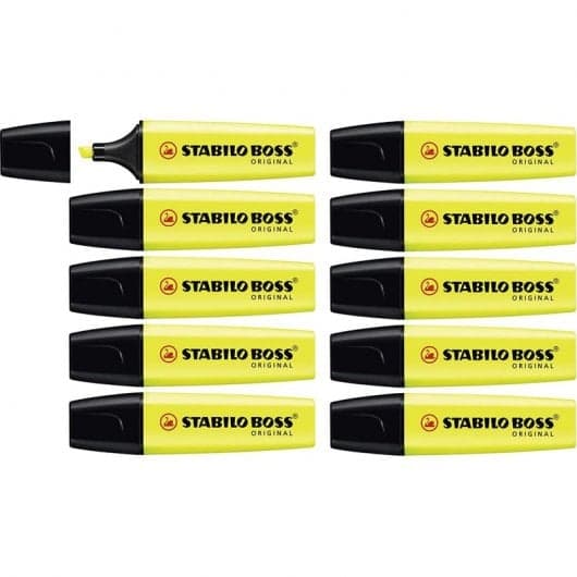 STABILO Boss Original 10 Marcadores Fluorescentes Amarillo