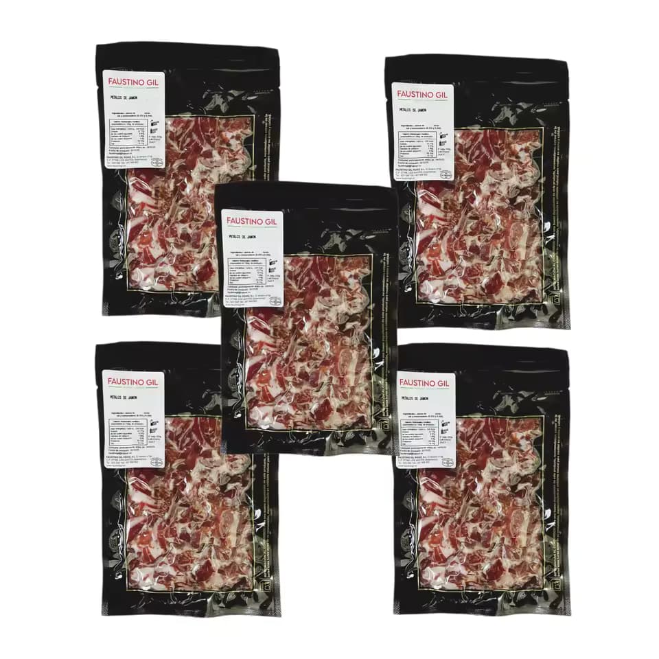 Virutas de Jamón Ibérico de Cebo · 1 kg (5 sobres de 200 g) · Faustino Gil