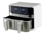 MasterPro Rocket Duo 900 Freidora de aire Color Blanco de 9 L y 2400W, Pantalla LED Táctil y Cesta Antiadherente 11 Funciones