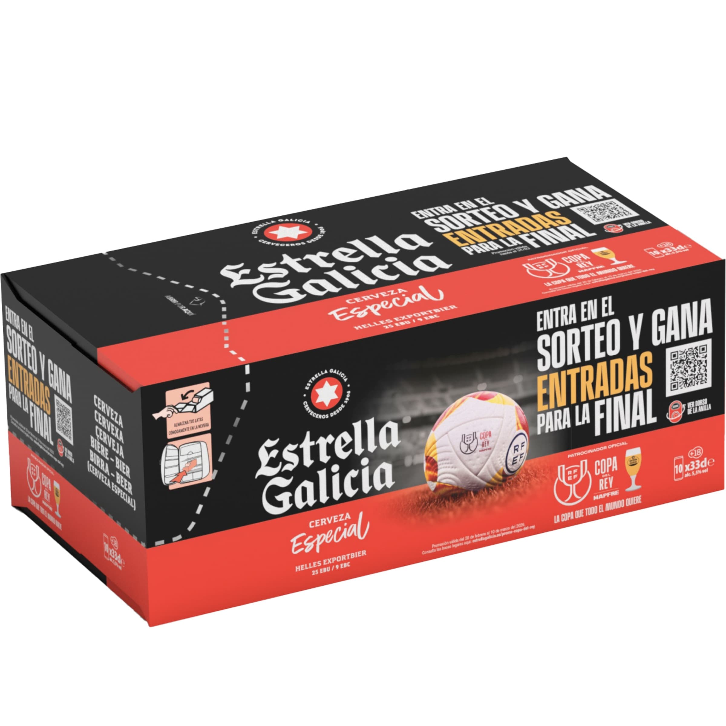 2 x Estrella galicia cerveza rubia especial pack 10 (Total 20 latas)