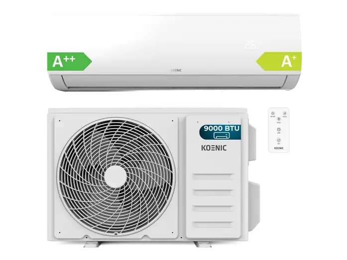 Aire acondicionado Split 1 x 1 - KOENIC KAC 9025, 2250 fg/h, Inverter, Temporizador, Función ECO, Blanco