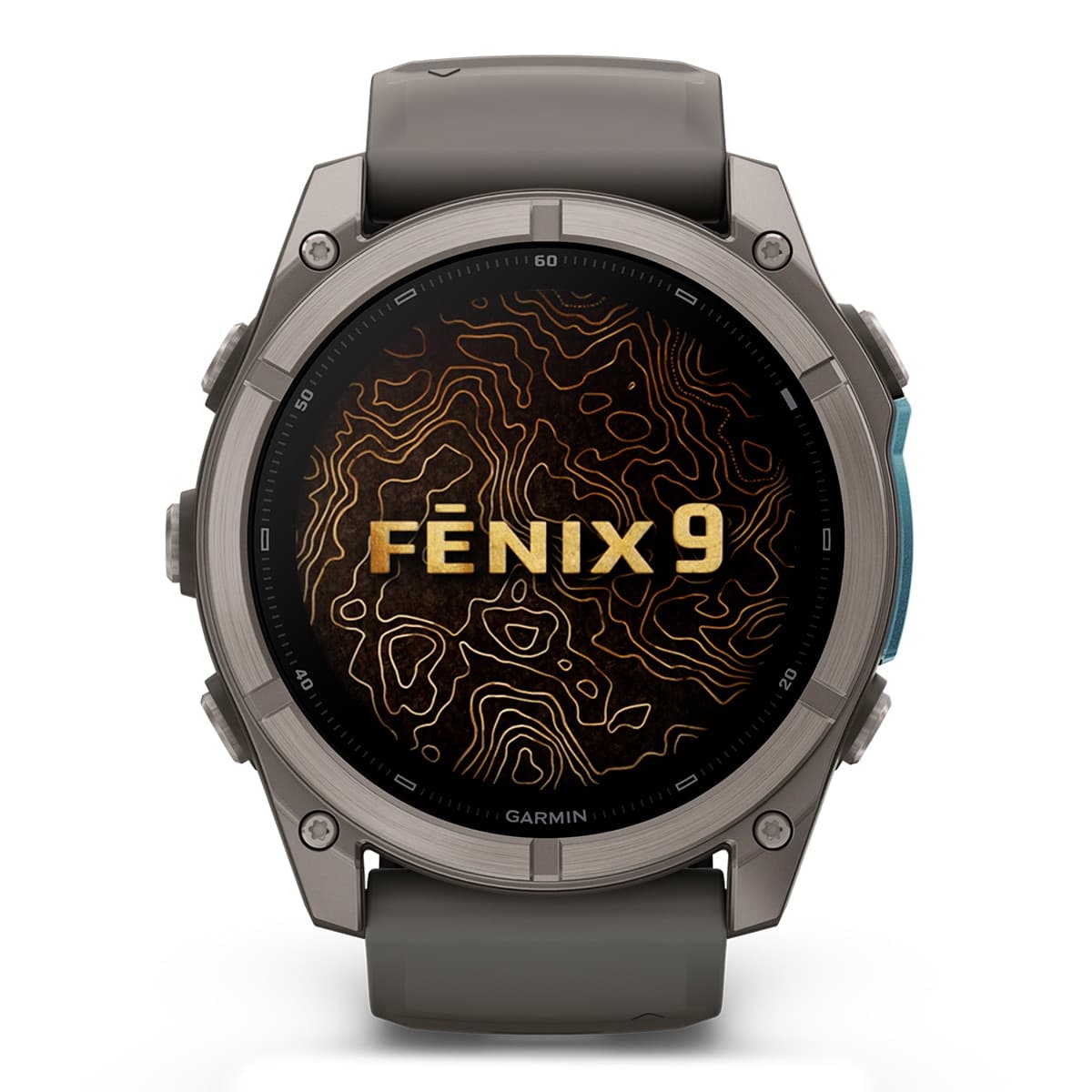 Garmin fēnix 9 de 47 mm en titanio con correa gris, pantalla AMOLED, 64 GB, mapas y linterna LED,