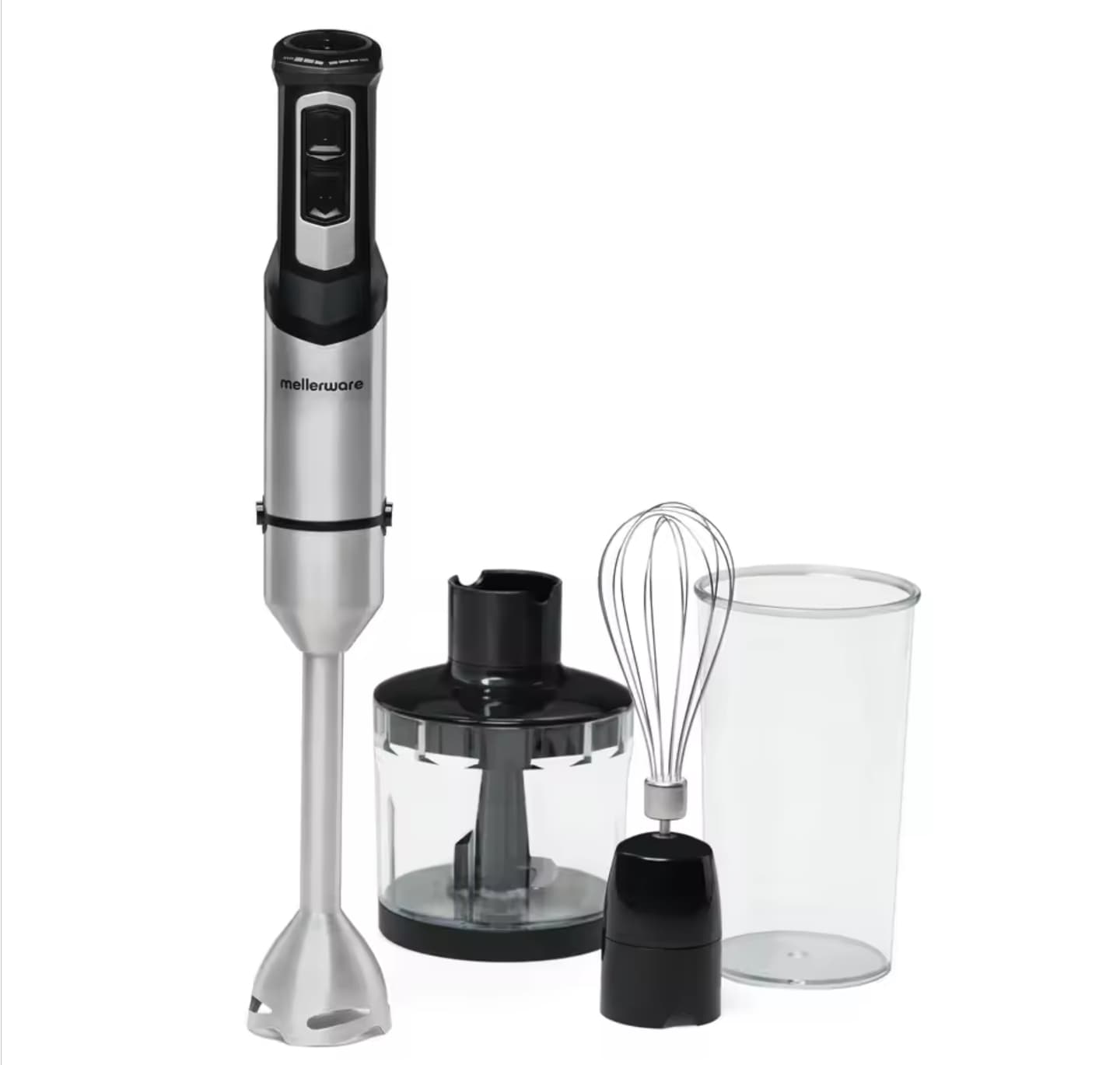 Mellerware - Batidora de Mano Spiro! 1000W. Velocidad regulable. Potente. Cuchillas INOX. Vaso medidor, emulsionador, picador