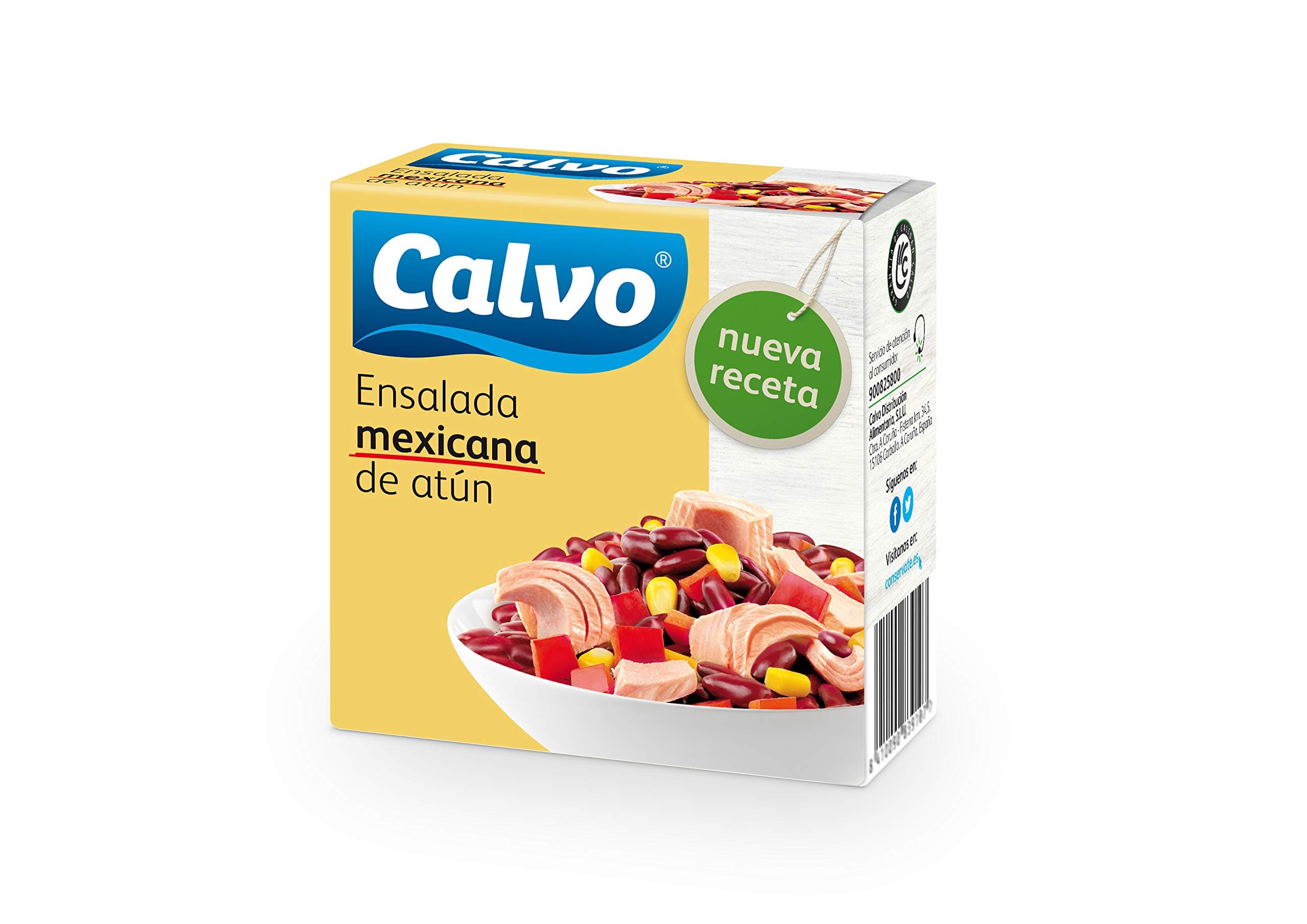 Pack 24x Ensalada Mexicana Calvo (150 g cada lata) - Lista para Comer, Formato Ahorro Despensa, Sin Conservantes