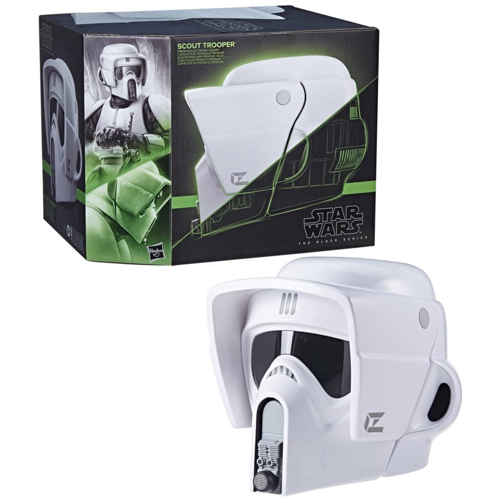 Star Wars The Black Series Scout Trooper — Casco electrónico premium a tamaño real, voz distorsionada y ajuste regulable