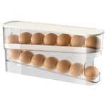 Rodillo de huevo para nevera, dispensador de huevos - Rodillo dispensador de huevos para nevera - Organizador automático de huevos giratorio