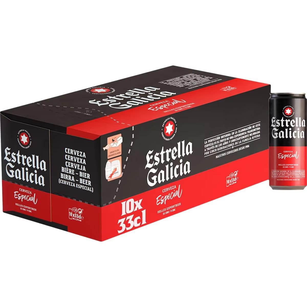 ESTRELLA GALICIA Cerveza rubia especial 30LATAS 33CL