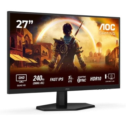 Monitor AOC Q27G42ZE 27" Fast IPS QHD 240Hz 1ms HDR10 Adaptive Sync + AMAZON