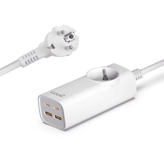 Cool Cargador Universal Multipuerto 65W Regleta 5 Puertos Blanco