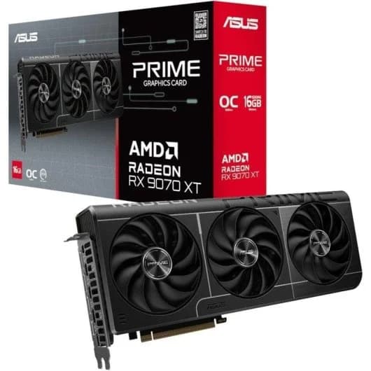 Tarjeta Gráfica ASUS PRIME AMD Radeon RX 9070 XT OC 16GB GDDR6 FSR 4