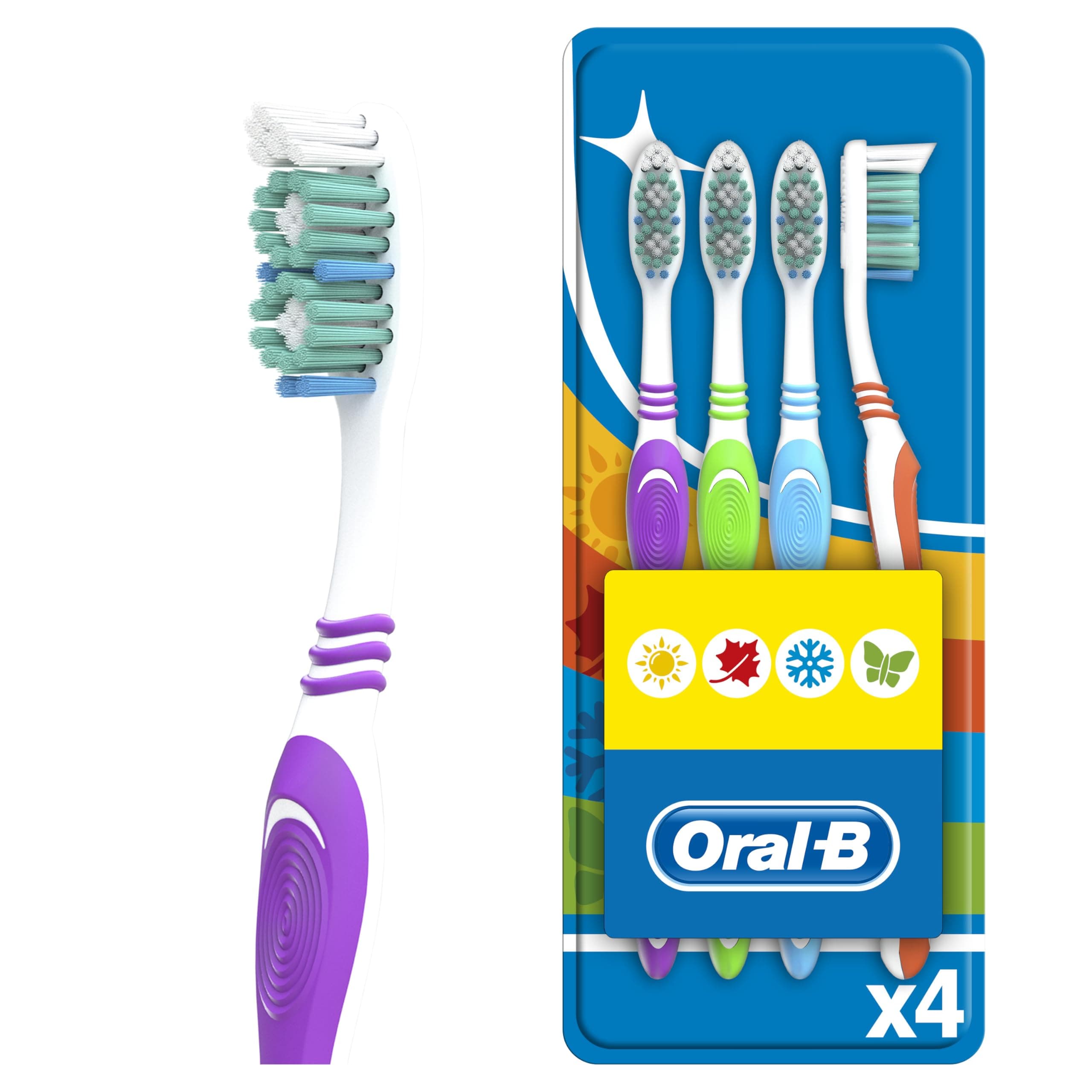 Oral-B Ob Cepillo Shiny Clean Medium Robin Hood Uds, 4 Unidades