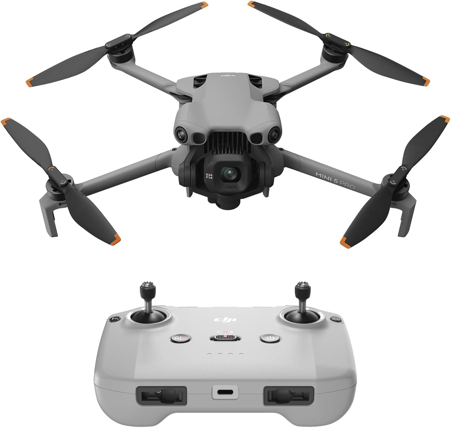 DJI Mini 5 Pro, Certificado C0, Dron ultraligero y plegable con cámara, CMOS de 1", Detección obstáculos omnidireccional, ActiveTrack 360°