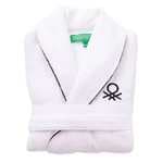 Albornoz 420GSM 100% Algodón con logo bordado Blanco Core Benetton Tallas L y XL