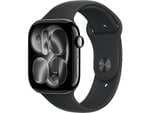 Apple Watch Series 11 (2025) - GPS, 46 mm, Caja de aluminio Negro Azabache, Correa deportiva Negra, M/L, Calidad del sueño, 24h Autonomía