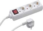 Meister - Regleta 3 Tomas Enchufe Schuko con Interruptor de Encendido / Apagado, 16A / 250V