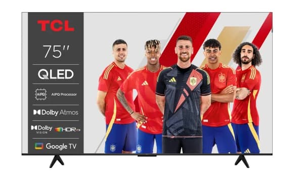 TCL 75P71K QLED 75" (Smart TV de 190,5 cm con resolución 4K UHD, procesador de imagen AiPQ Pro, Google TV, sonido Dolby Atmos)
