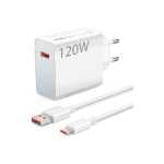 Xiaomi Charging Combo 120W, un kit de carga rápida que incluye un adaptador de corriente de 120W y un cable USB-A a USB-C
