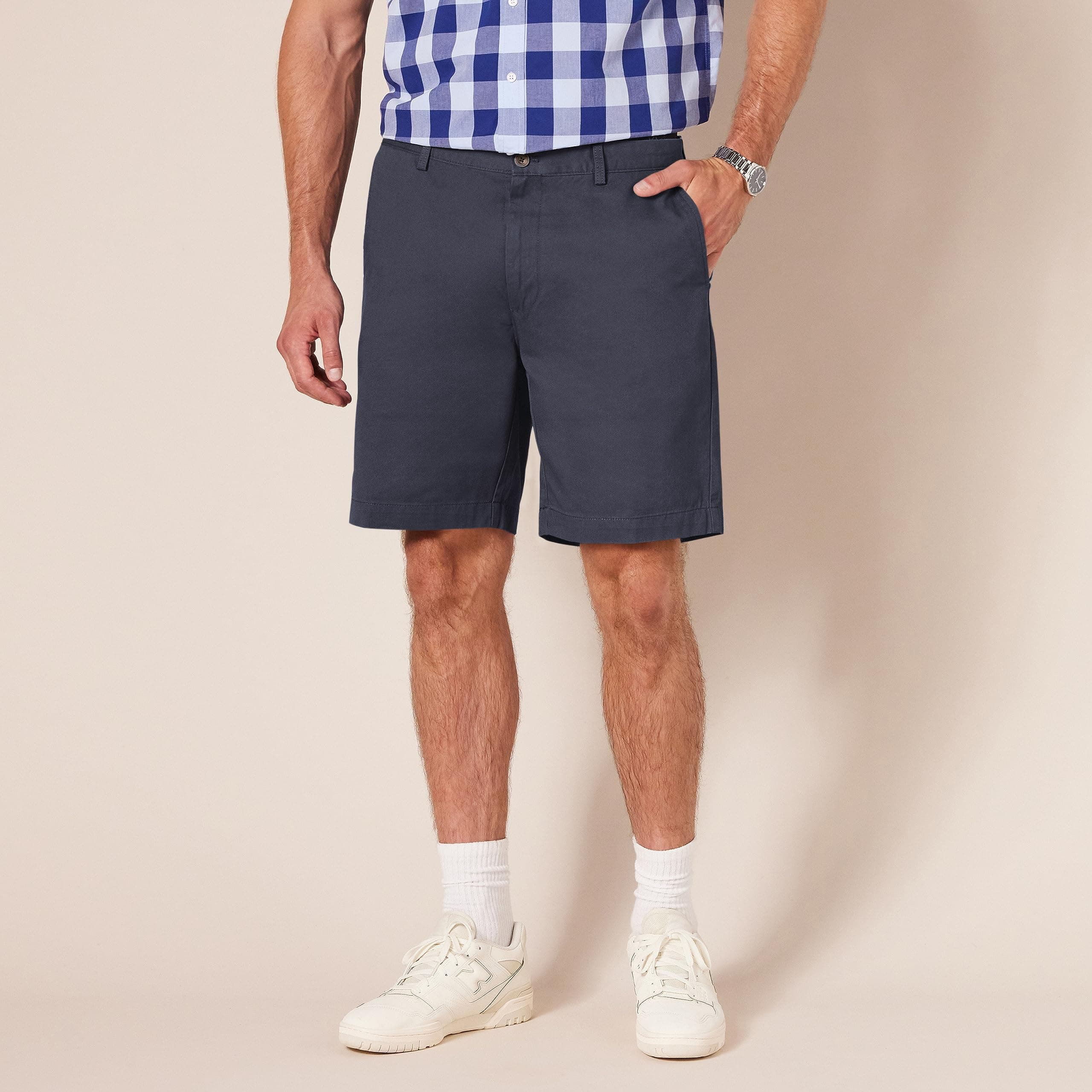 Pantalones Cortos Chinos de Corte Ajustado de 23cm Hombre