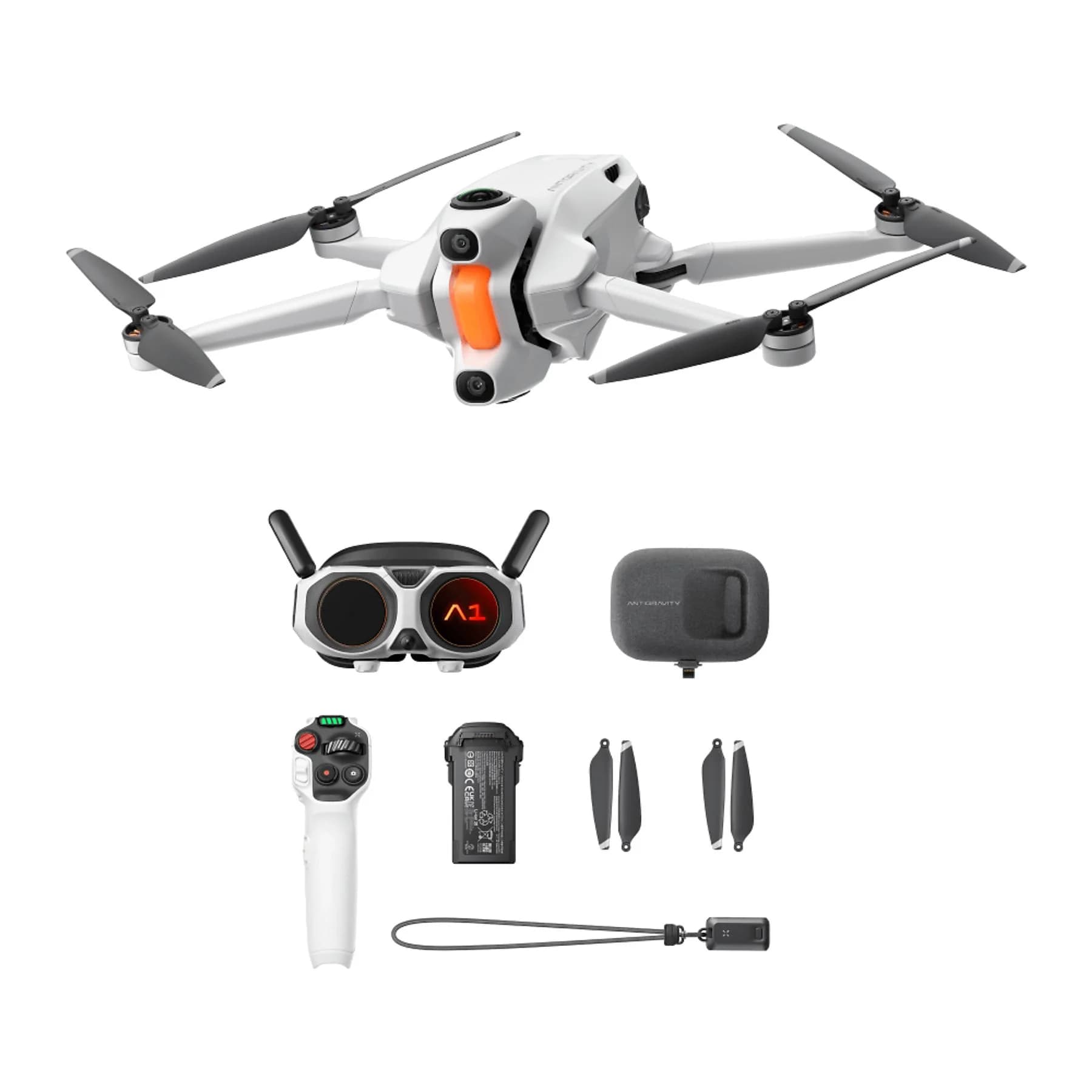 Dron - Insta360 Antigravity A1, 24 min Autonomía, Captura 8K 360º, WiFi y Bluetooth, Explorer Bundle, Blanco