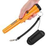 Detector de Metales Portátil Impermeable Alta Sensibilidad con Indicador LED Incorporado/Luz de Alarma/Exploración de 360°/Funda