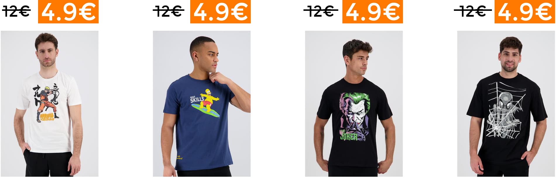 Recopilación de camisetas licencias Marvel, DC, etc