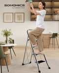 SONGMICS Escalera 4 Escalones Plegable
