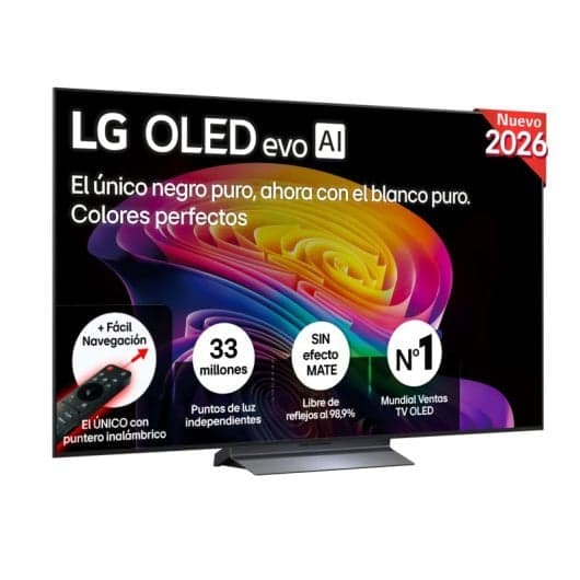Smart TV LG OLED evo 65" OLED65C64LA 2026 (4K UHD, 120Hz, procesador AI, webOS, Dolby Vision & Atmos, 4x HDMI 2.1, en PcComponentes)