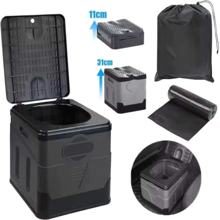 Inodoro Portátil Plegable para Auto, Inodoro de Emergencia