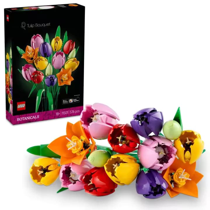 LEGO 11501 Botanicals Ramo de Tulipanes - Centro de Mesa Decorativo para Salón con 14 Tulipanes en 5 Colores